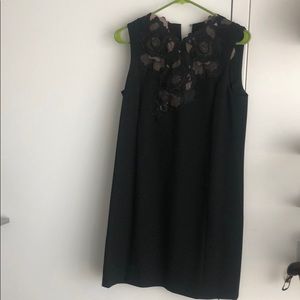 Black BCBG mini dress with floral applique